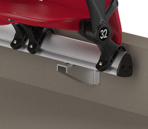 Versatile stadium seating mount allows easy installation in arenas and sports venues