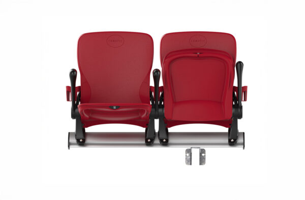 Ergonomic square-back stadium chair ideal for arenas and stadiums